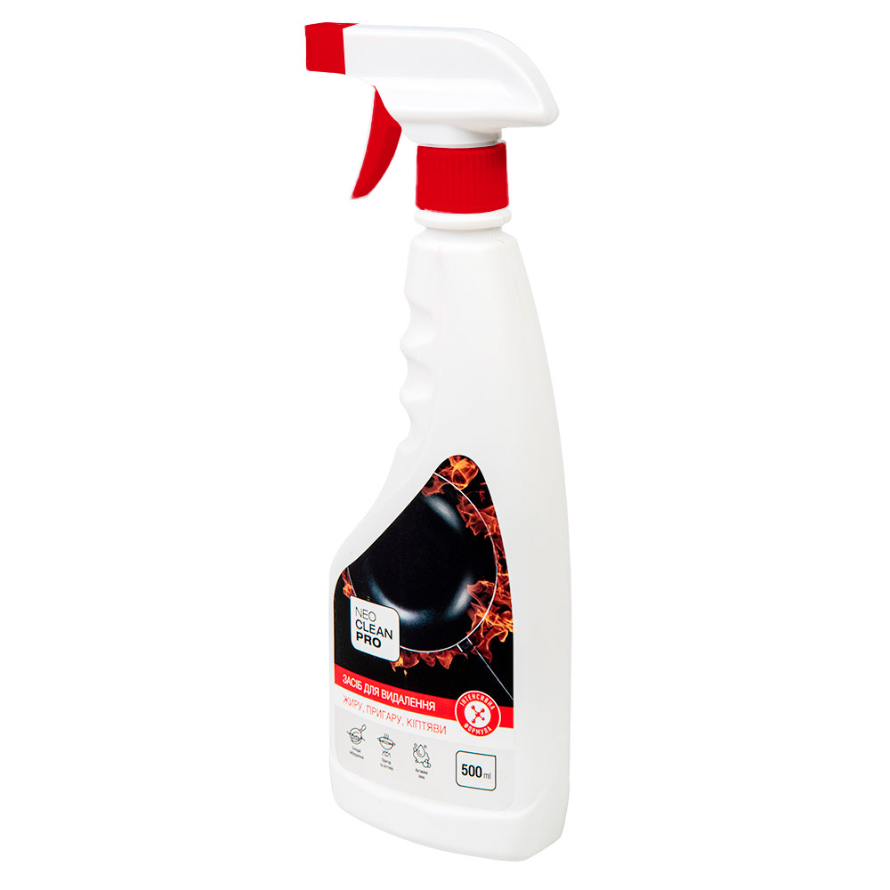 Засіб для видалення жиру,пригару, кіптяви "Інтенсивна формула", рідкий, розпилювач 0.5л NeoCleanPro